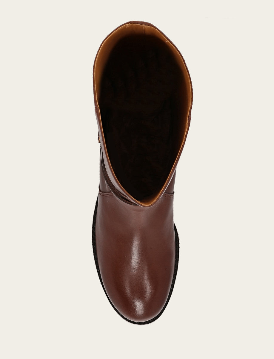 Women's Walnut Melissa Belted Riding Boot - Walnut