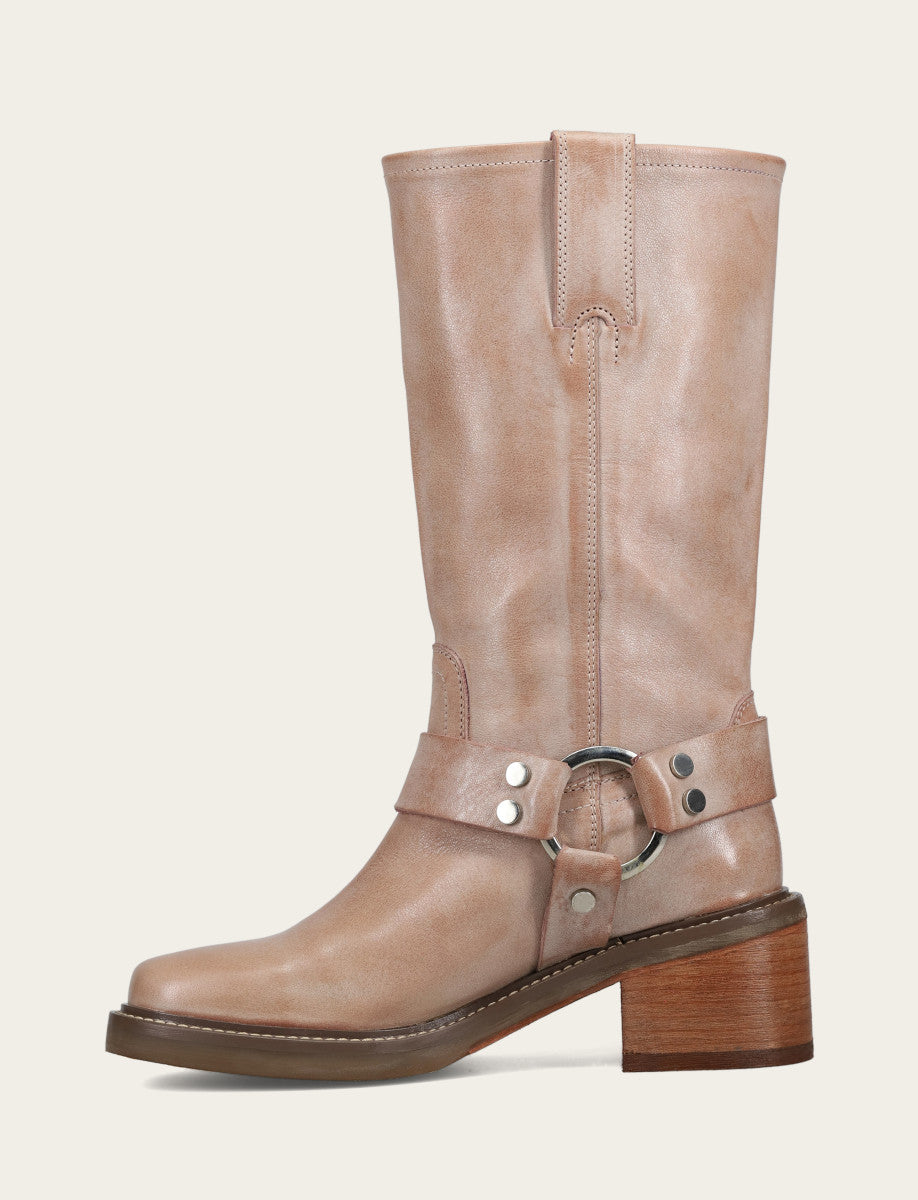 Women’s Rosa Knee-High Kate Harness Boots - Rosa