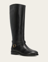 Women's Black Melissa Belted Riding Boot - Black