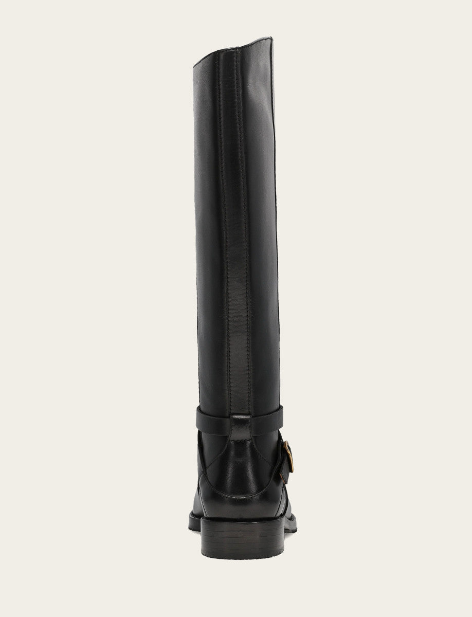 Women's Black Melissa Belted Riding Boot - Black