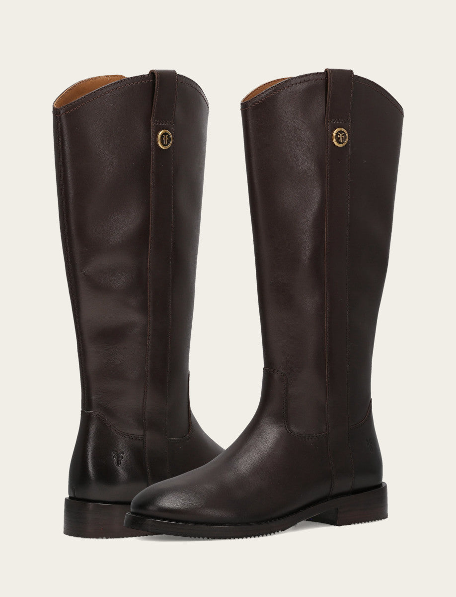 Women's Dark Brown Melissa Button Tall Inside Zip Boot - Dark Brown