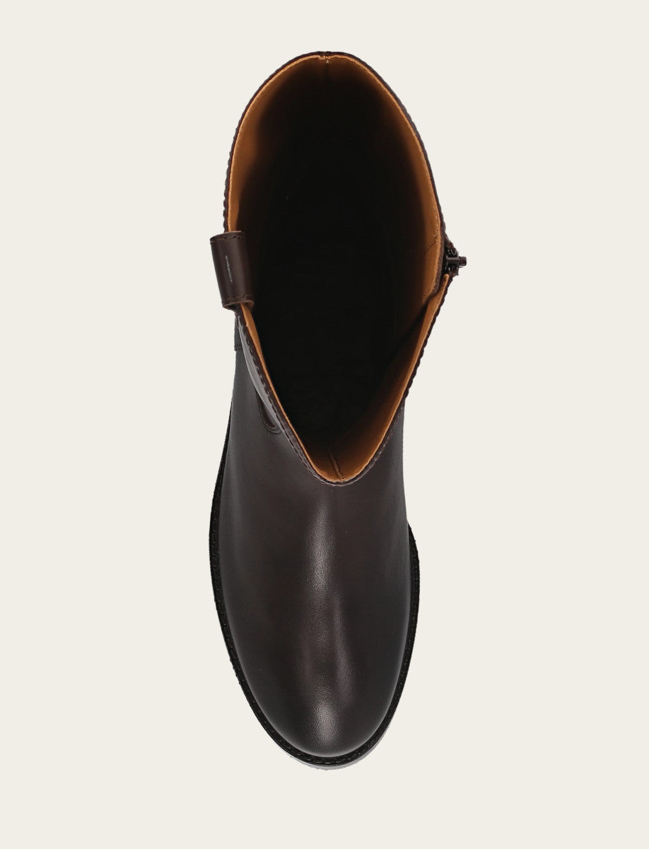 Women's Dark Brown Melissa Button Tall Inside Zip Boot - Dark Brown