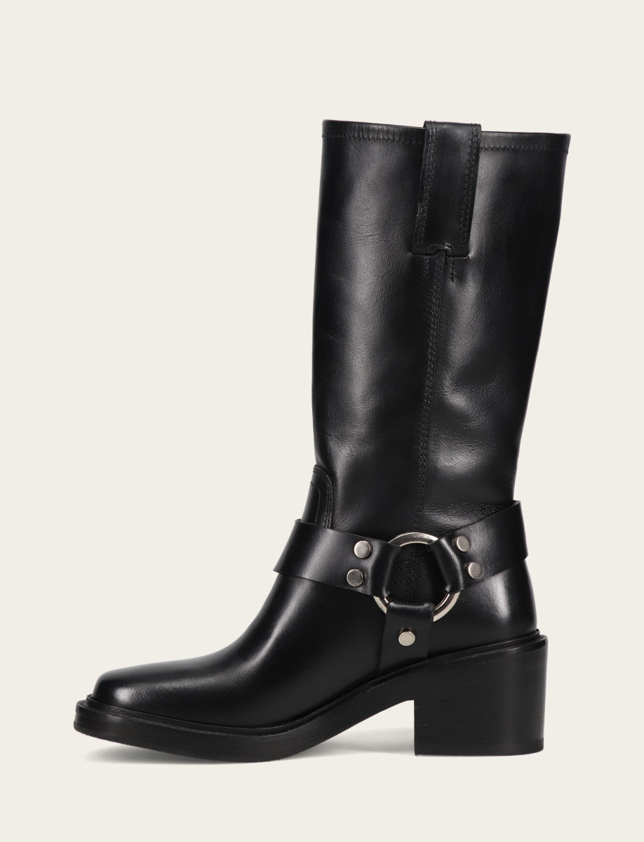 Women's Black Kate Harness Boots - Black