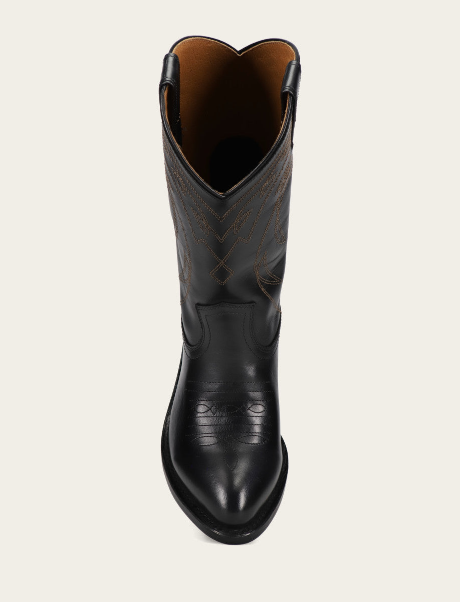 Women's Black Billy Pull On Deco Stitch Boots - Black