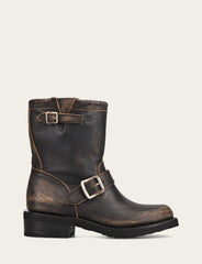 Women's Distressed Black Viv Short Engineer Boot - Distressed Black
