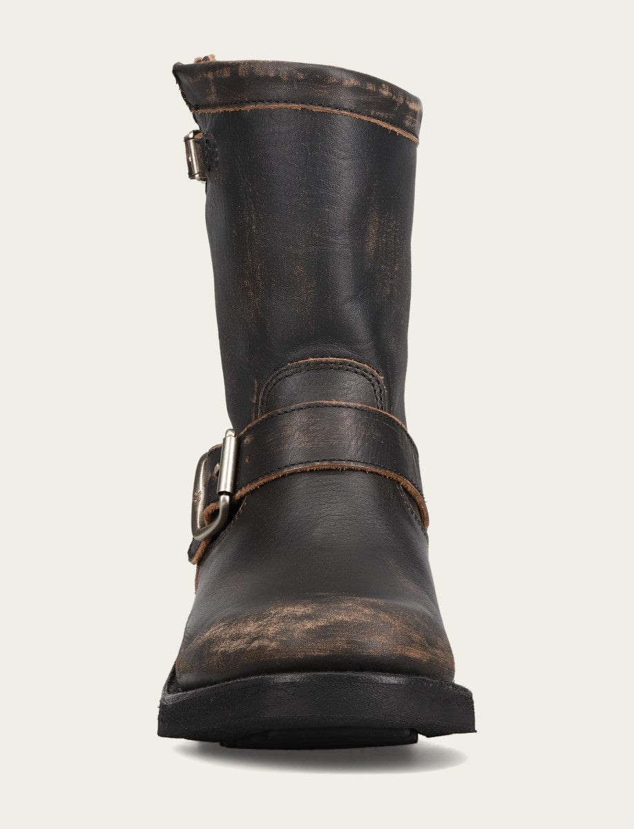 Women's Distressed Black Viv Short Engineer Boot - Distressed Black