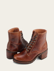 Women's Cognac Sabrina 6G Lace Up Boots - Cognac