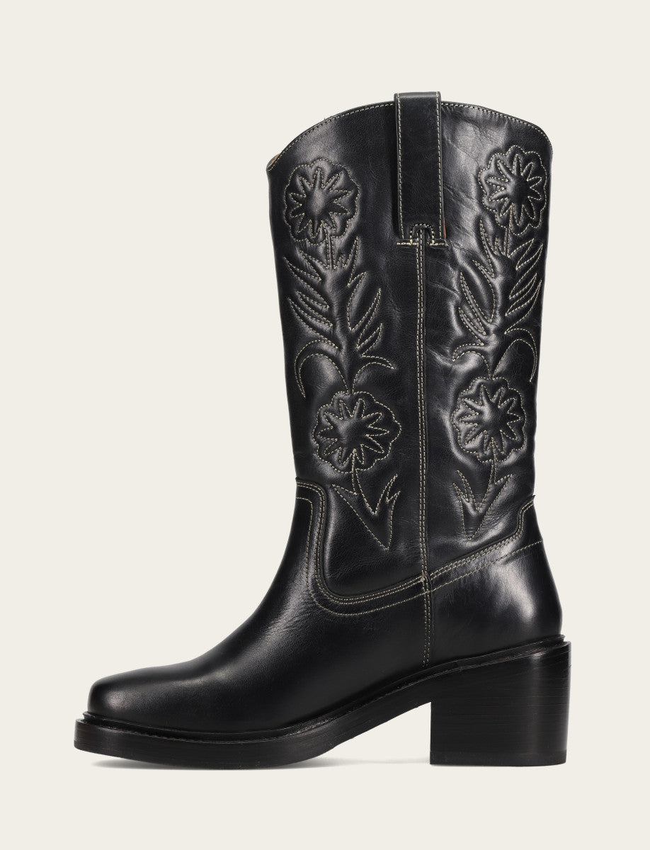 Women's Black Kate Deco Stitch Boot - Black