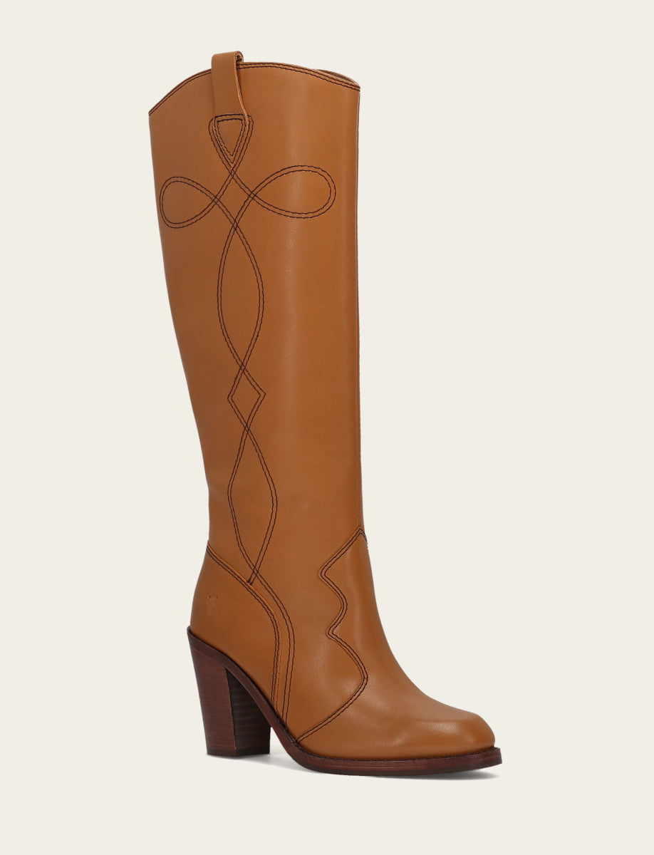 Women’s Caramel Corinne Deco Stitch Tall Boots - Caramel