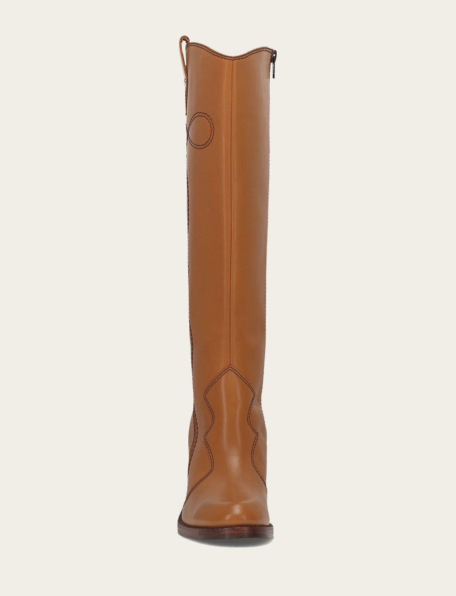 Women’s Caramel Corinne Deco Stitch Tall Boots - Caramel