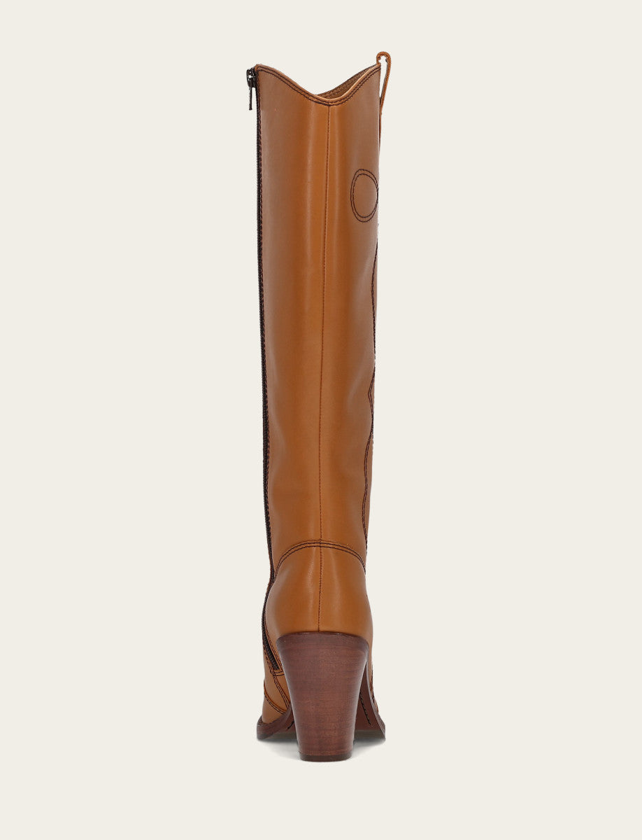 Women’s Caramel Corinne Deco Stitch Tall Boots - Caramel