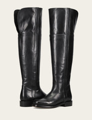 Women's Black Campus Low Heel Over The Knee Boot - Black