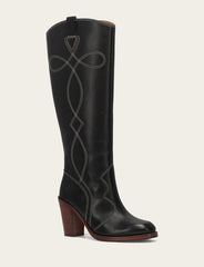 Women's Black Corinne Tall Deco Stitch Boot - Black