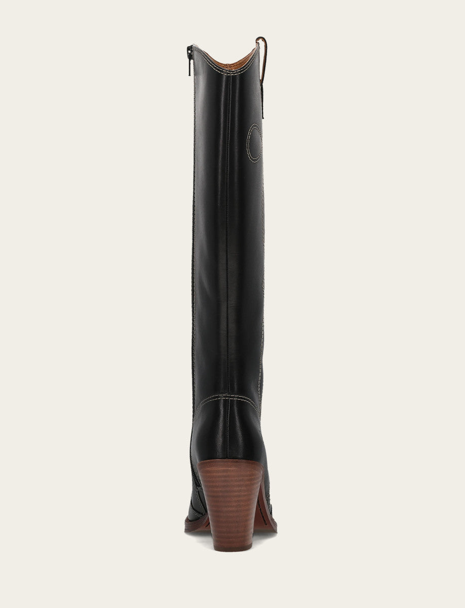 Women's Black Corinne Tall Deco Stitch Boot - Black