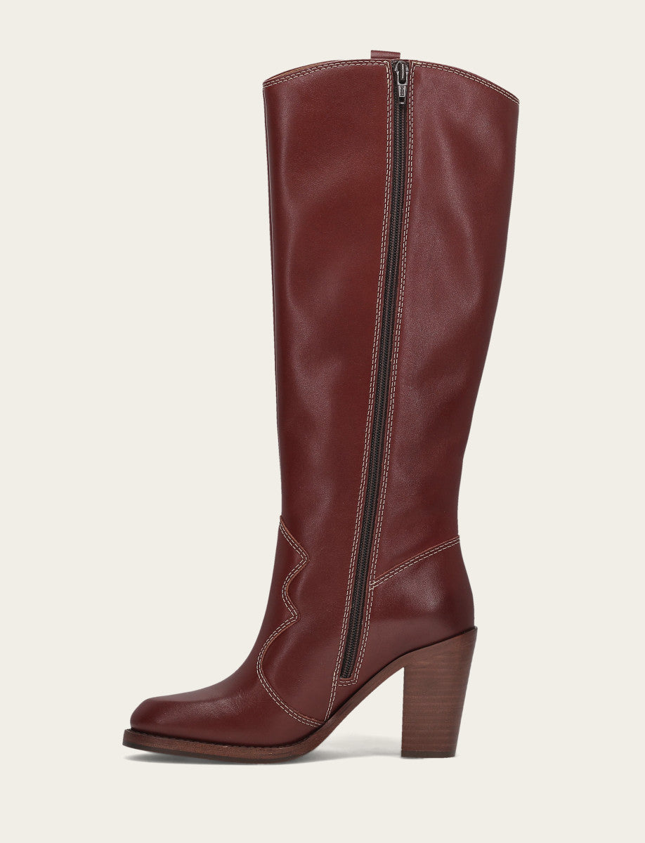 Women's Cranberry Corinne Tall Deco Stitch Boot - Cranberry