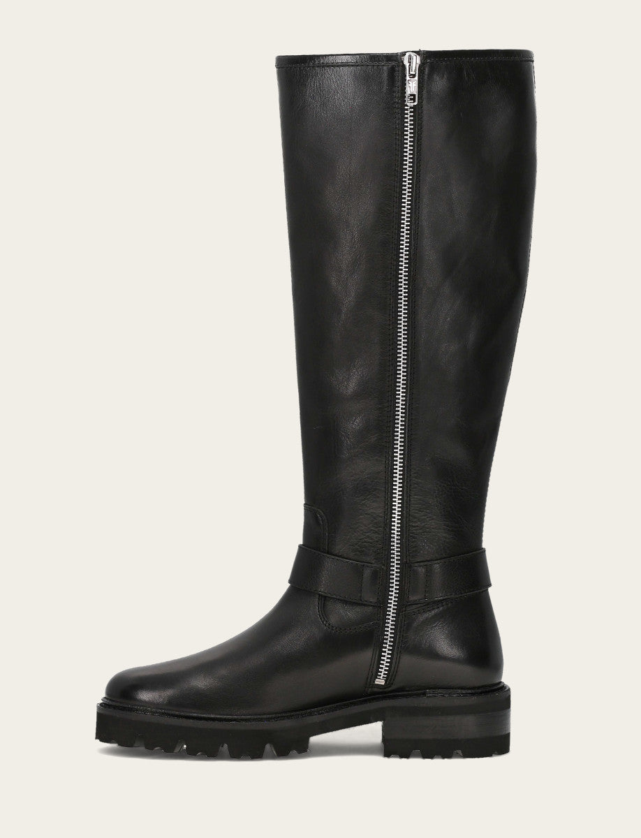 Women's Black Olivia Buckle Tall Boot - Black