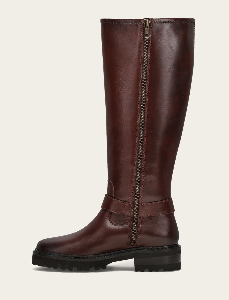 Women's Bourbon Olivia Buckle Tall Boot - Bourbon