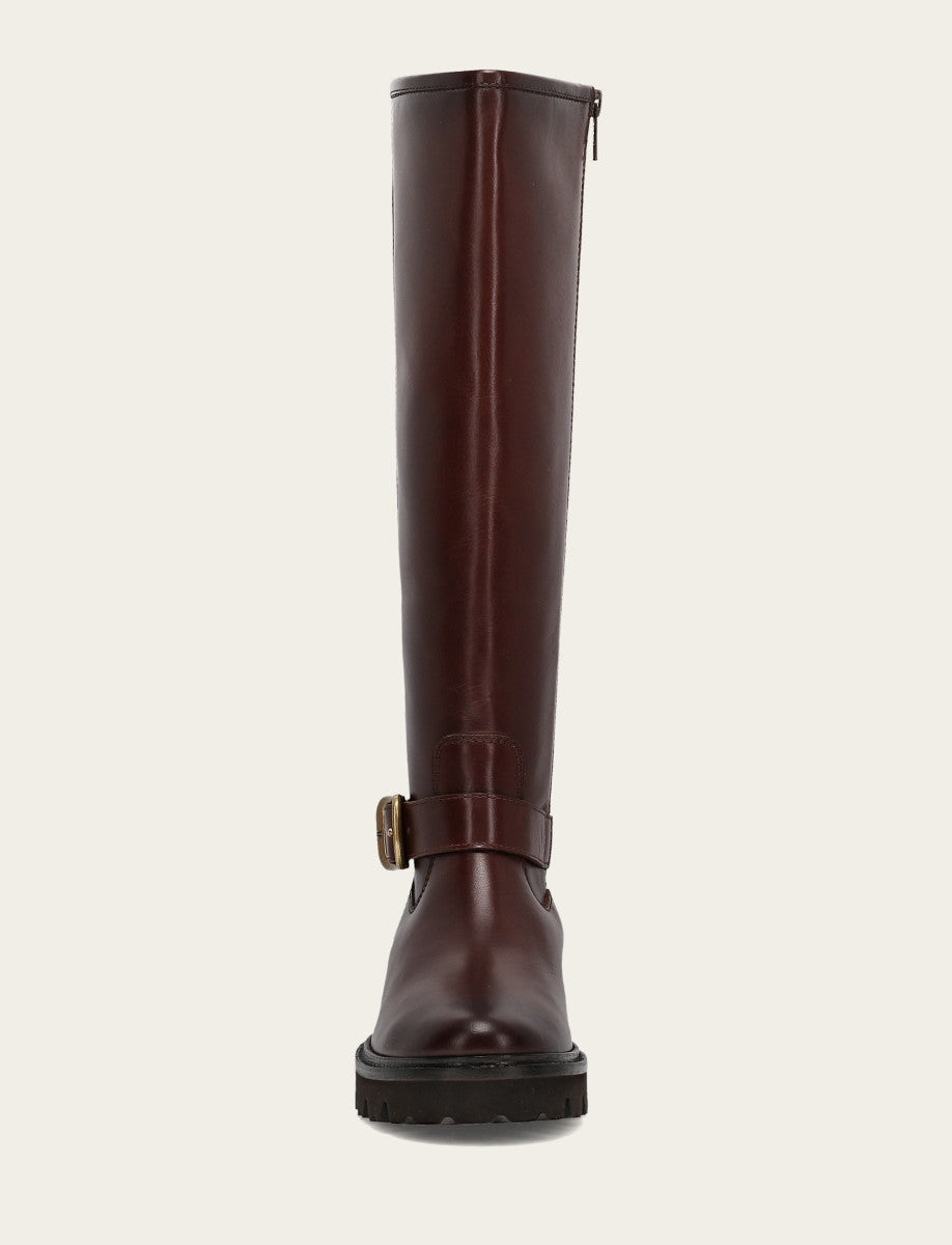 Women's Bourbon Olivia Buckle Tall Boot - Bourbon