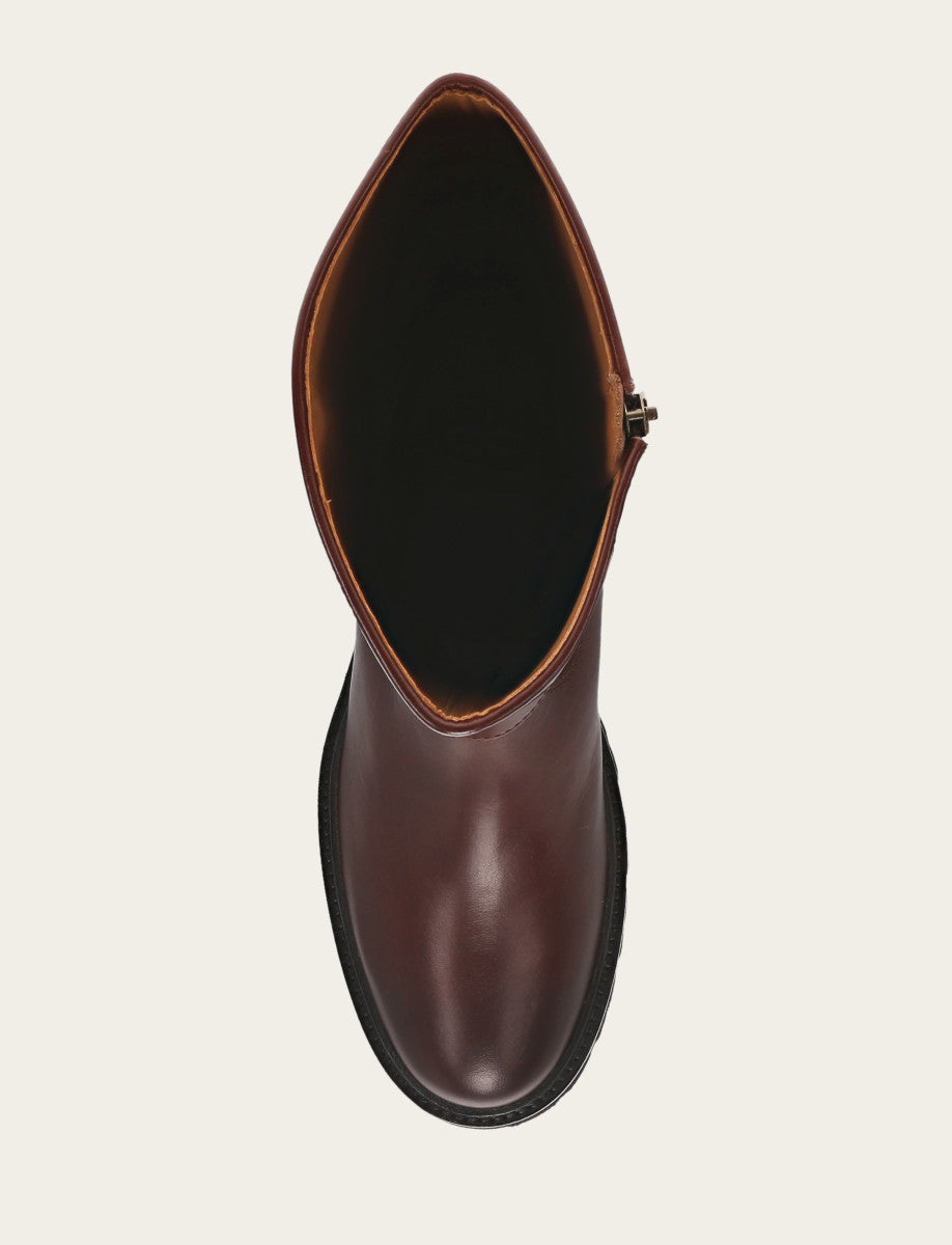 Women's Bourbon Olivia Buckle Tall Boot - Bourbon
