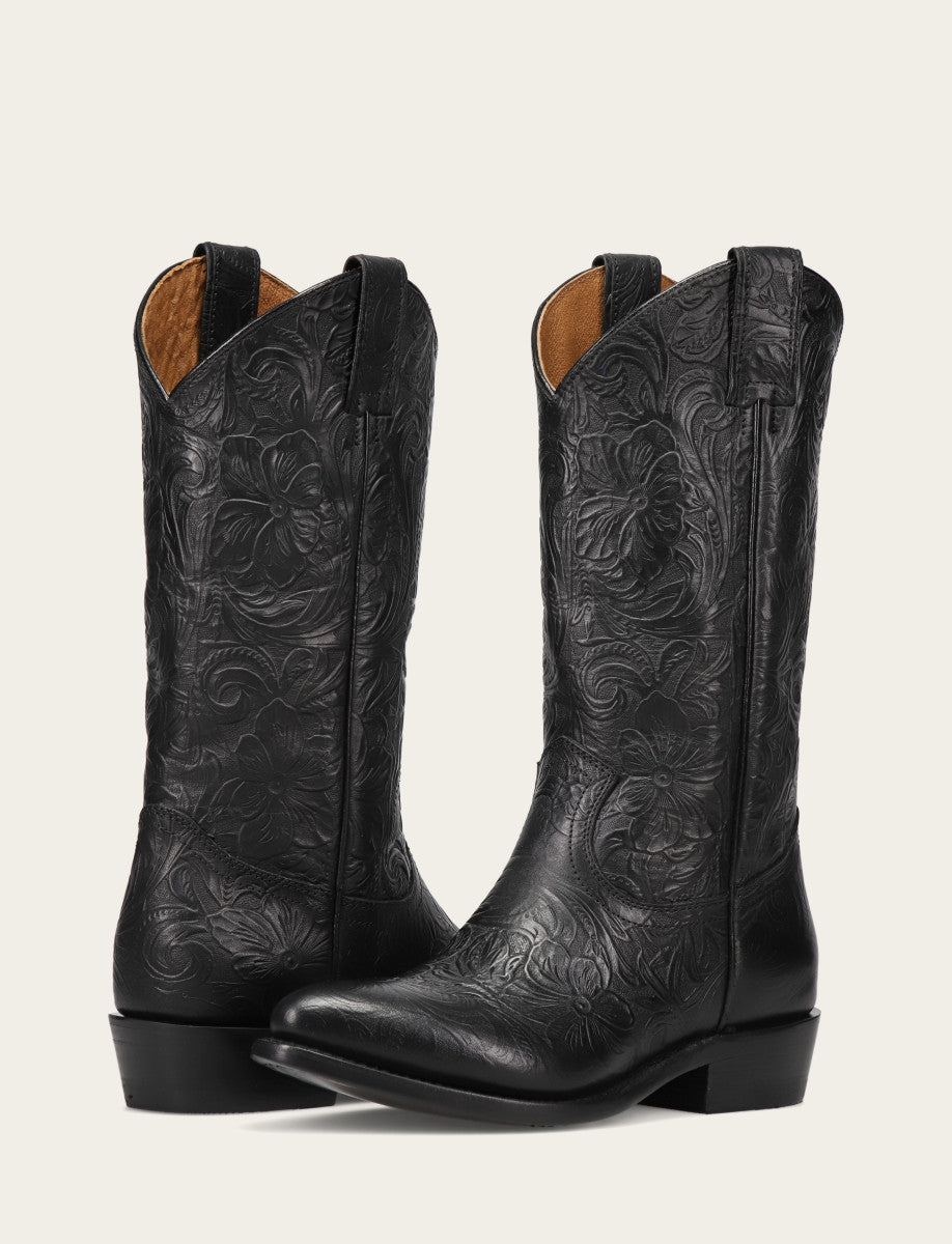 Billy Pull On Boot - Black Floral