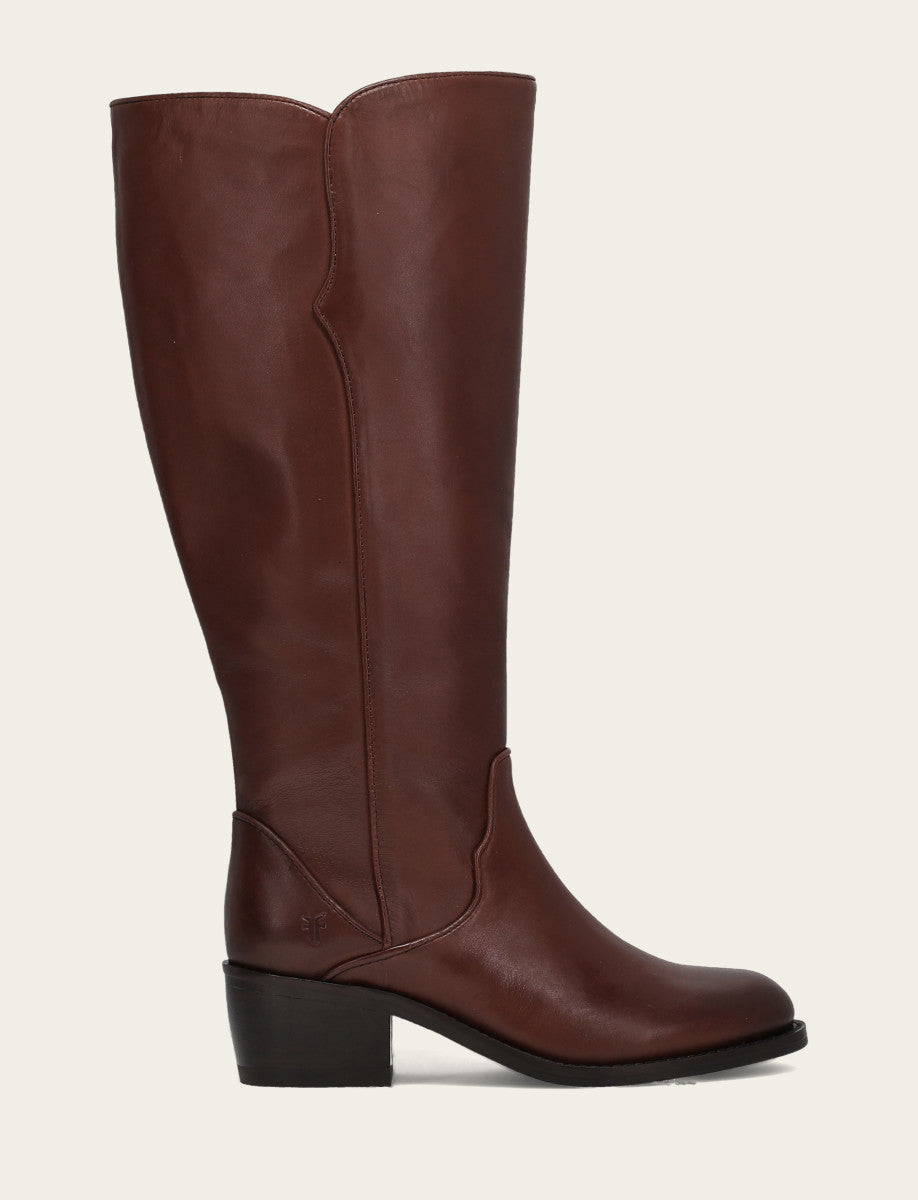 Women's Saddle Carson 2 Piping Tall Wide Calf Boot - Saddle