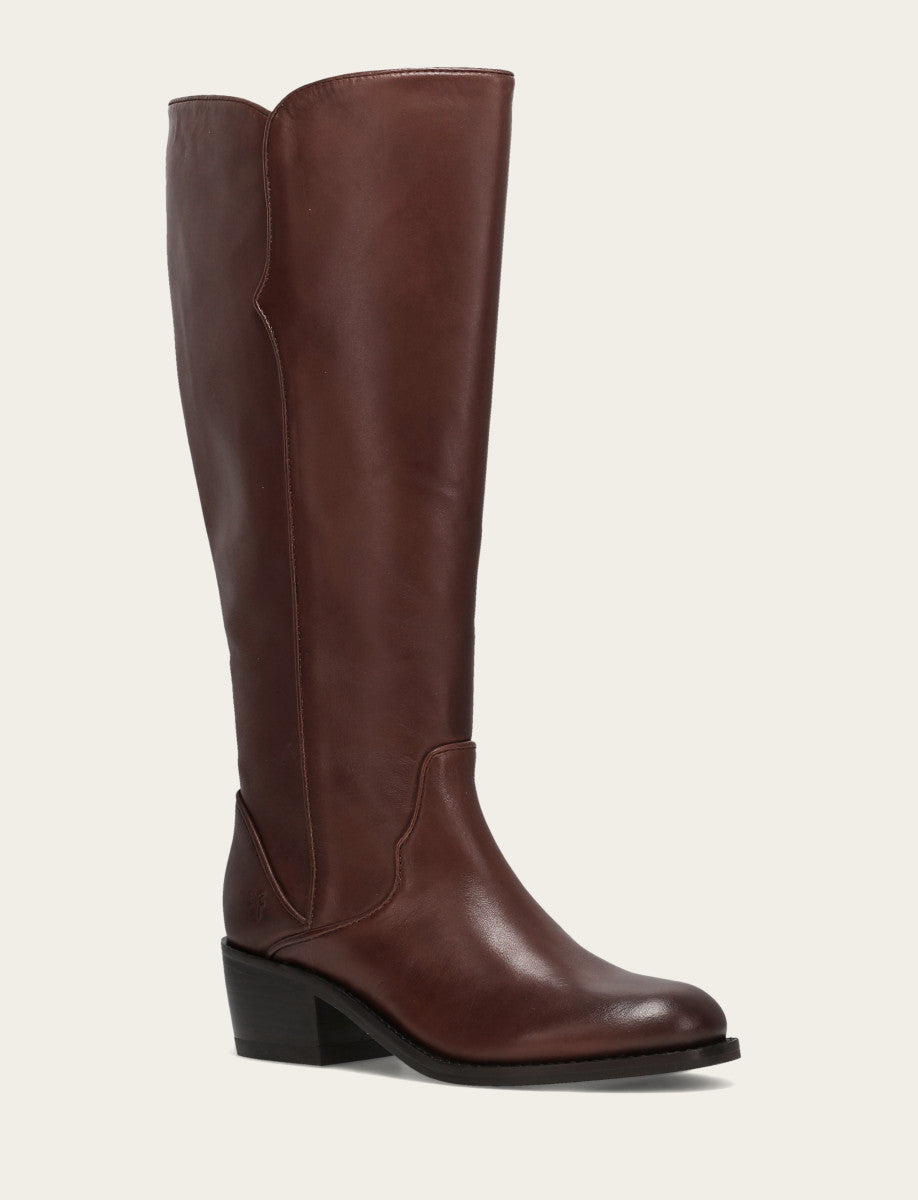 Women's Saddle Carson 2 Piping Tall Wide Calf Boot - Saddle