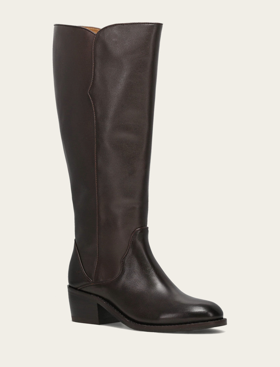 Women's Dark Brown Carson 2 Piping Tall Wide Calf Boot - Dark Brown