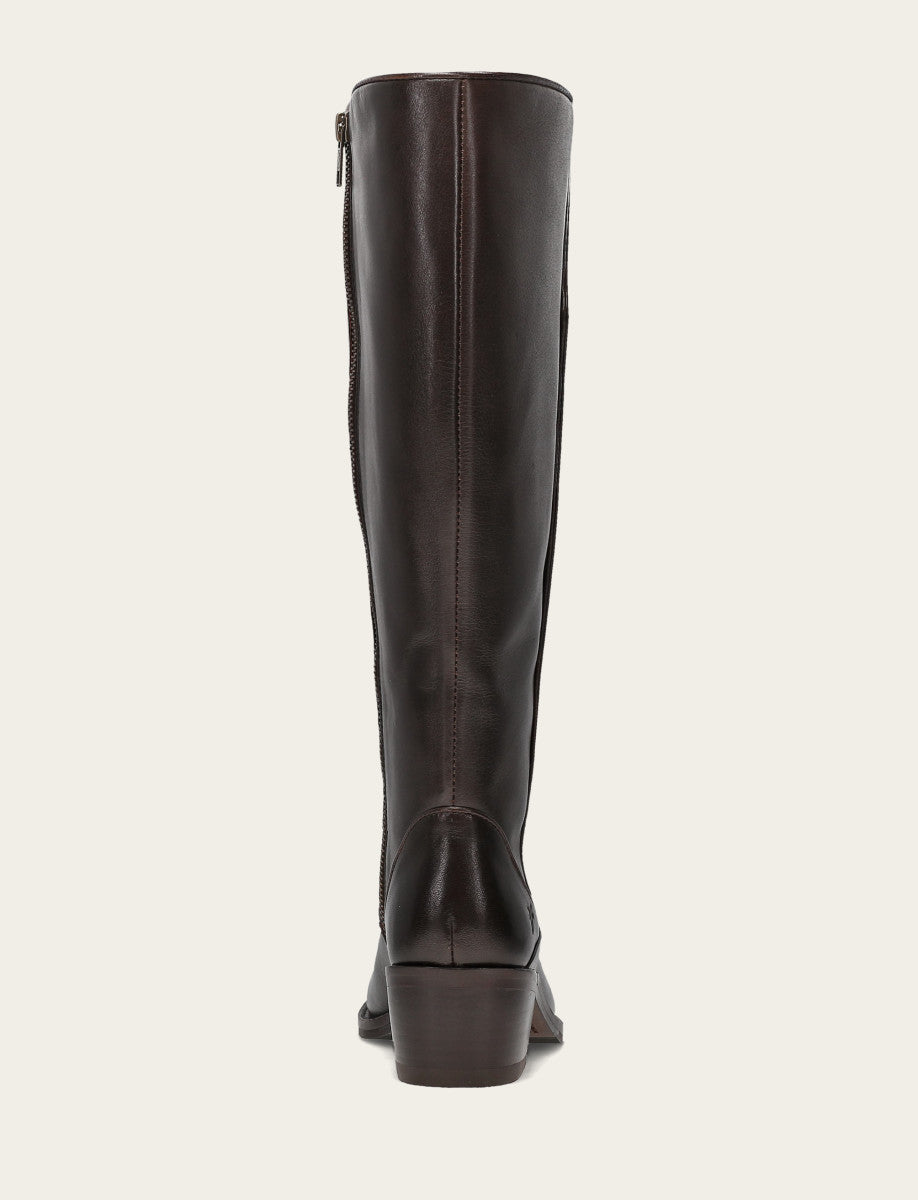 Women's Dark Brown Carson 2 Piping Tall Wide Calf Boot - Dark Brown