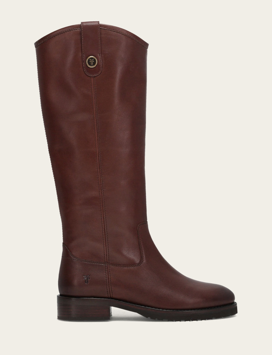 Women's Brown Melissa Lug Button Tall Wide Calf Boot - Brown