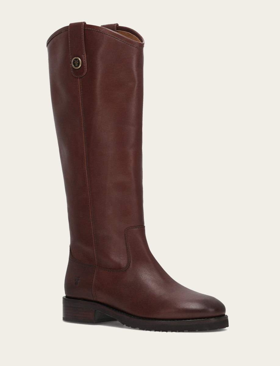 Women's Brown Melissa Lug Button Tall Wide Calf Boot - Brown