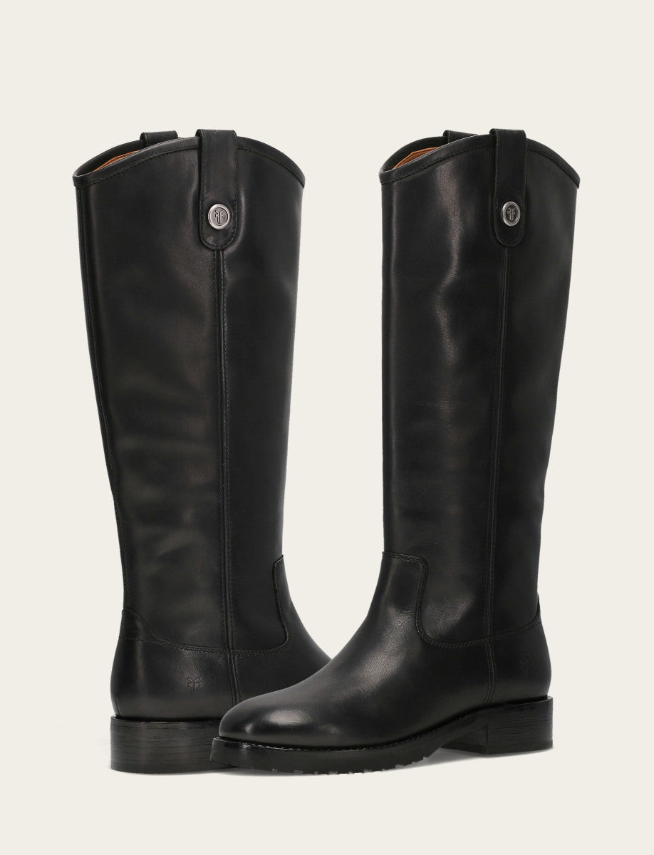 Women’s Black Wide Calf Melissa Lug Button Tall Boots | Frye - Black