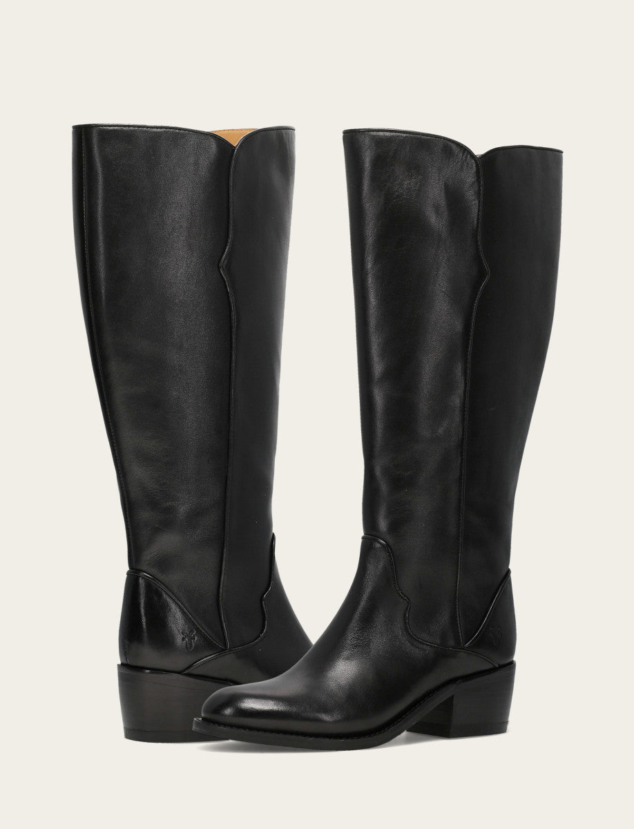 Women's Black Carson 2 Piping Tall Wide Calf Boot - Black