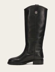Women's Black Melissa Lug Button Tall Boot - Black