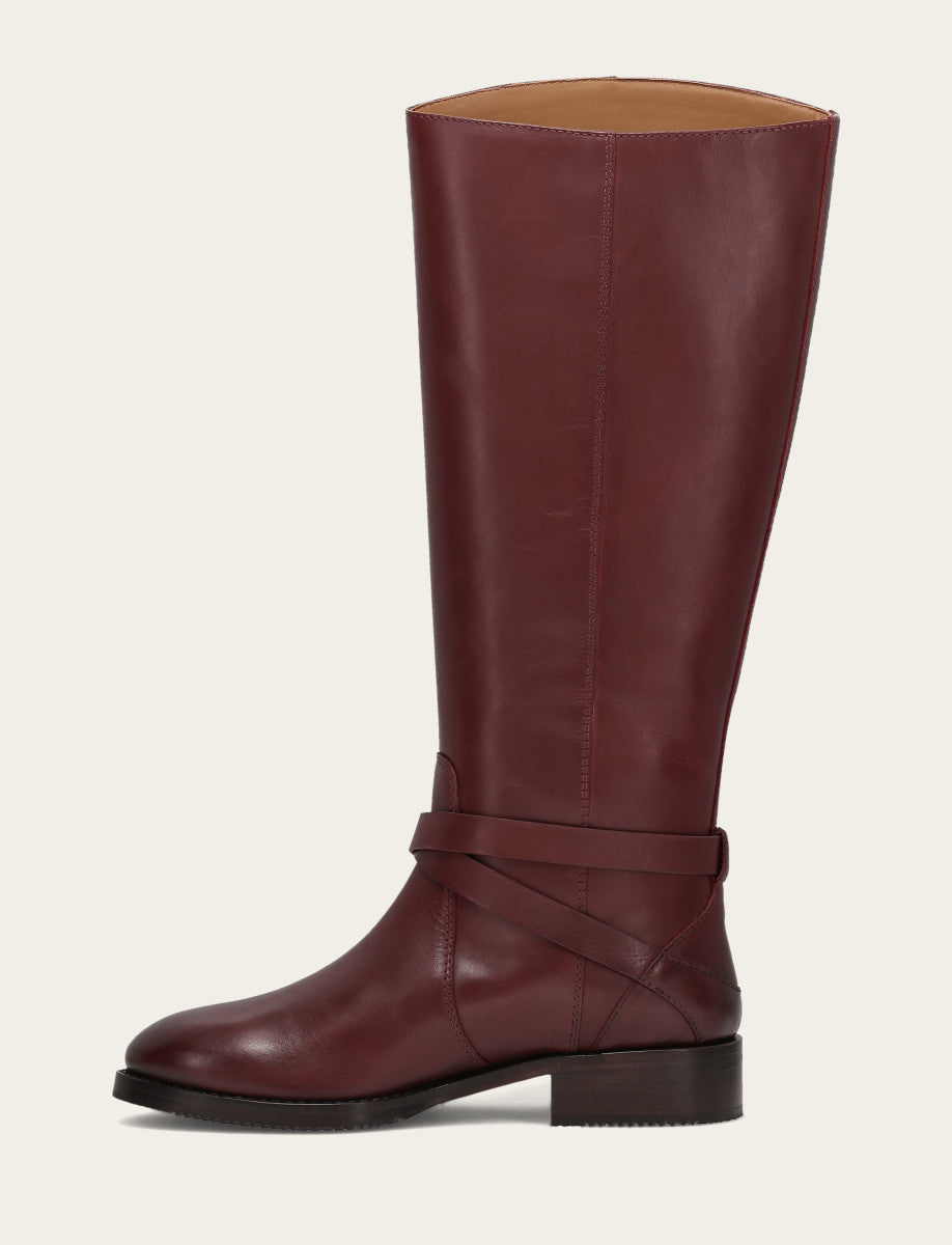 Women's Merlot Melissa Belted Riding Boot - Merlot