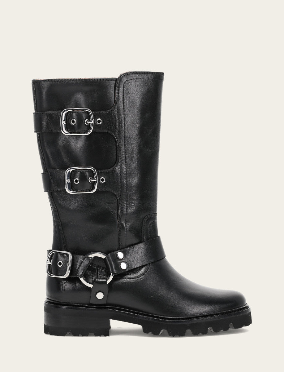 Women's Black Olivia Moto Mid Boot - Black
