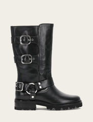 Women's Black Olivia Moto Mid Boot - Black