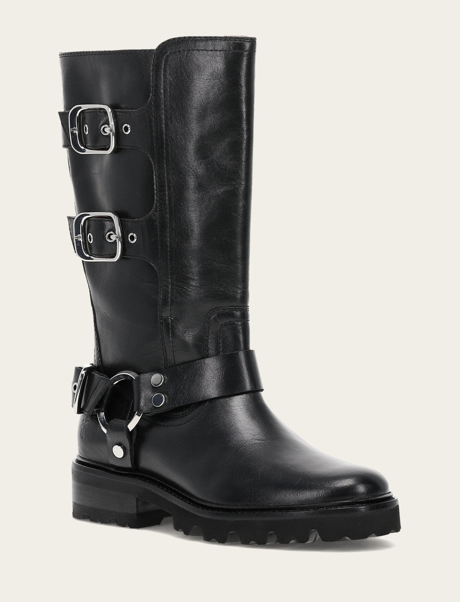 Women's Black Olivia Moto Mid Boot - Black