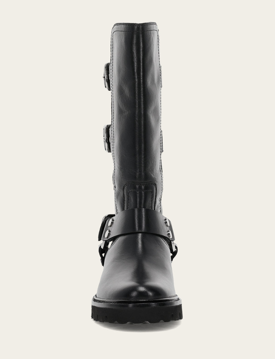 Women's Black Olivia Moto Mid Boot - Black
