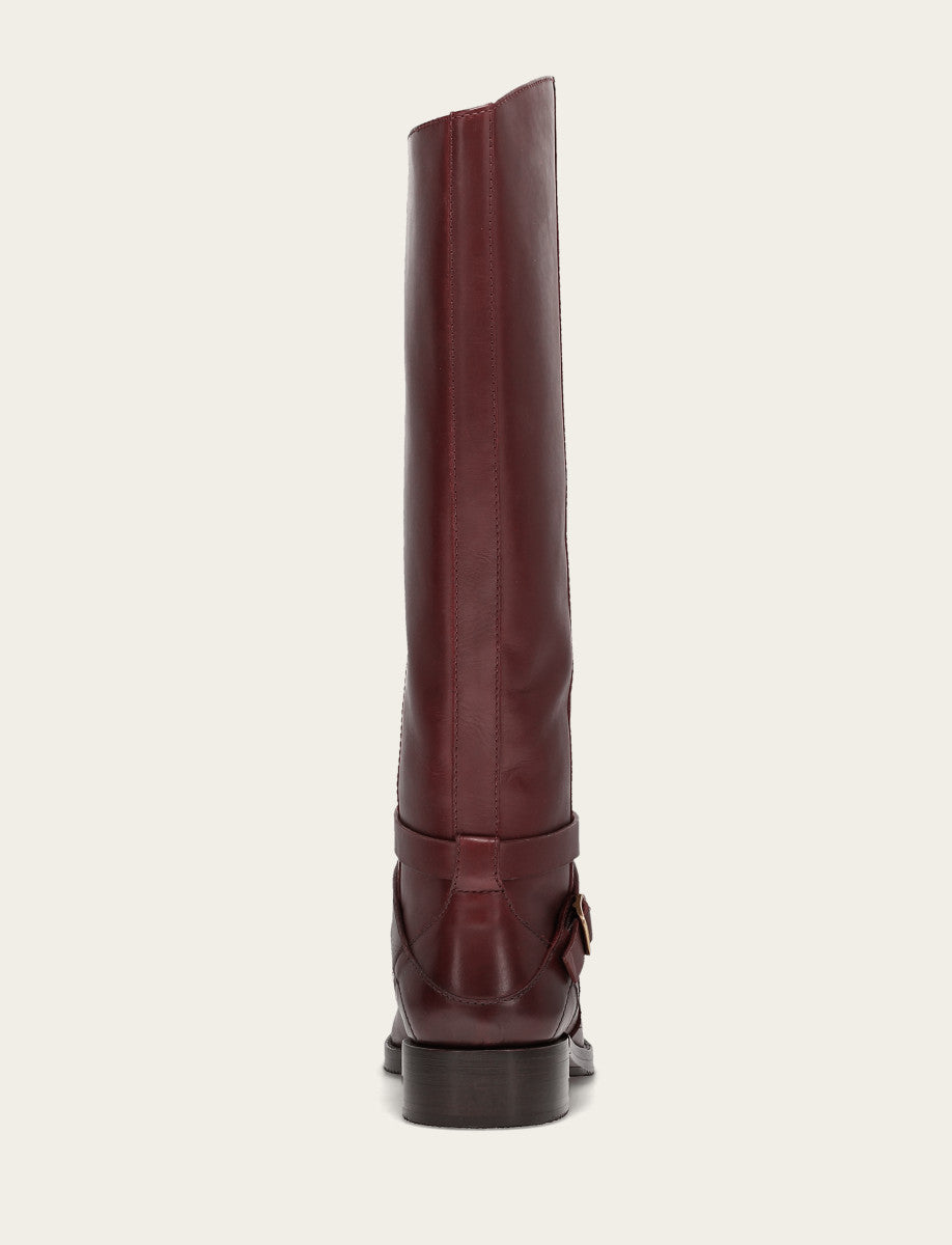 Women's Merlot Melissa Belted Riding Wide Calf Boot - Merlot