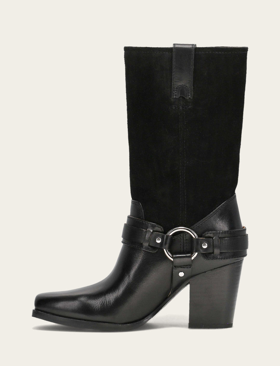 Women's Black Shiloh Harness Belted Boot - Black