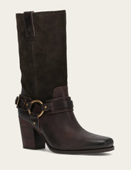 Women's Dark Brown Shiloh Harness Belted Boot - Dark Brown