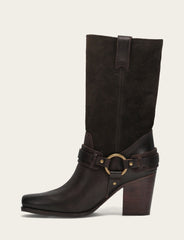 Women's Dark Brown Shiloh Harness Belted Boot - Dark Brown