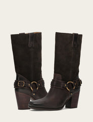 Women's Dark Brown Shiloh Harness Belted Boot - Dark Brown