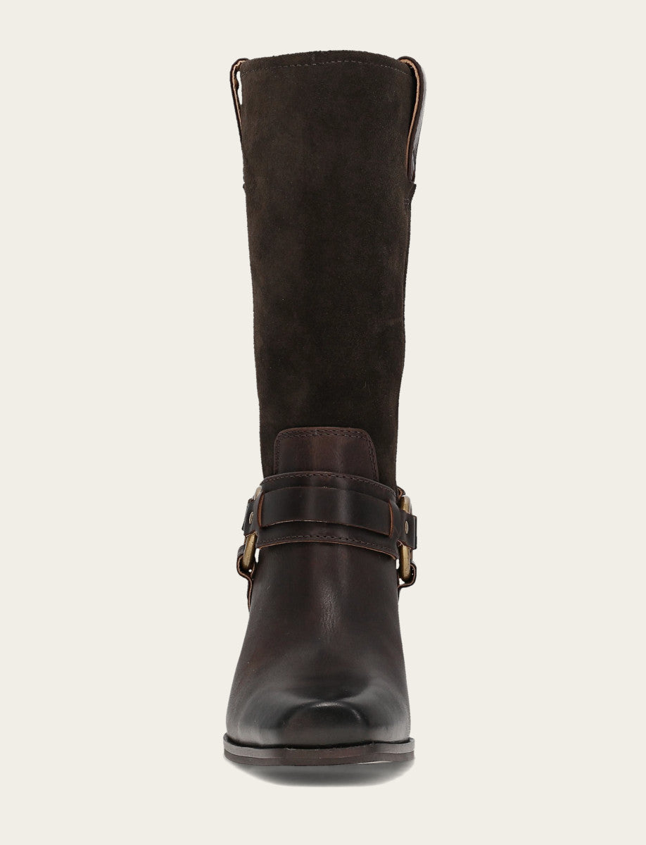 Women's Dark Brown Shiloh Harness Belted Boot - Dark Brown