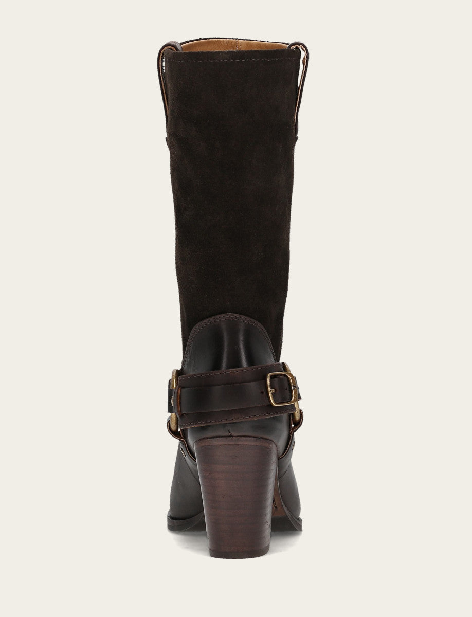 Women's Dark Brown Shiloh Harness Belted Boot - Dark Brown