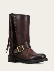 Women's Cherry Lacquer Viv Fringe Engineer Boot - Cherry Lacquer