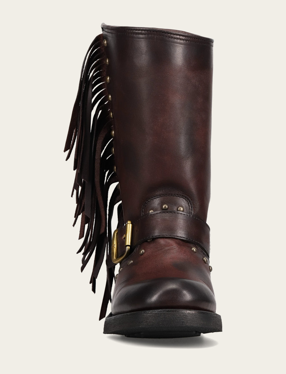 Women's Cherry Lacquer Viv Fringe Engineer Boot - Cherry Lacquer