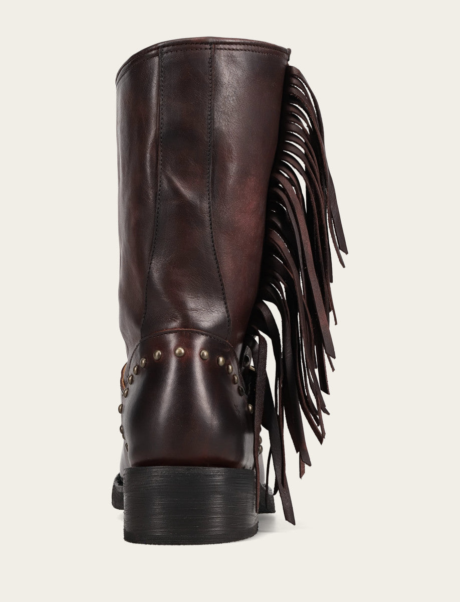 Women's Cherry Lacquer Viv Fringe Engineer Boot - Cherry Lacquer