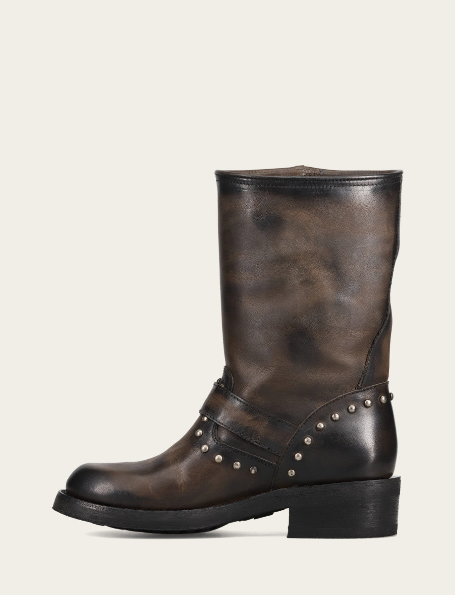 Women's Black Viv Fringe Engineer Boot - Black