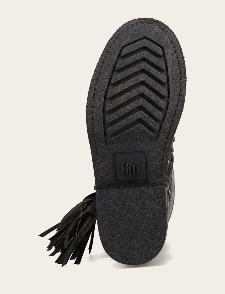 Women's Black Viv Fringe Engineer Boot - Black